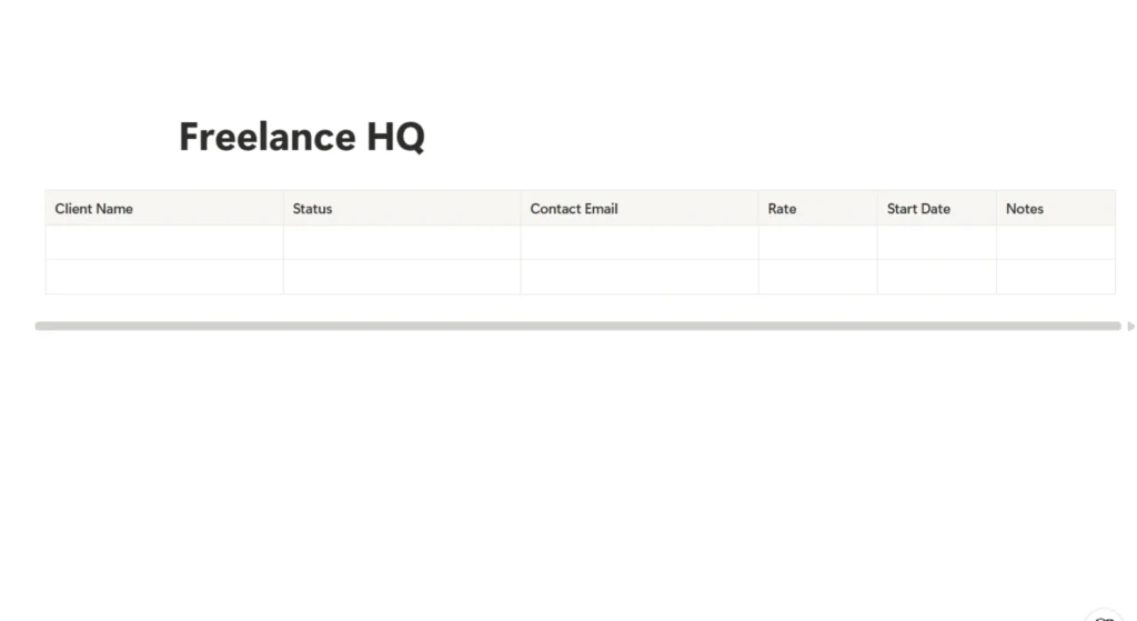 Notion Dashboard Setup for Freelancers (Easy Guide) 8 Creating a Clients database in Notion