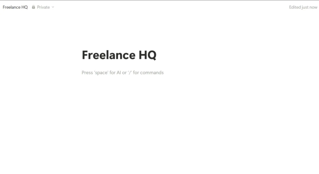 Notion Dashboard Setup for Freelancers (Easy Guide) 6 Creating a new page in Notion