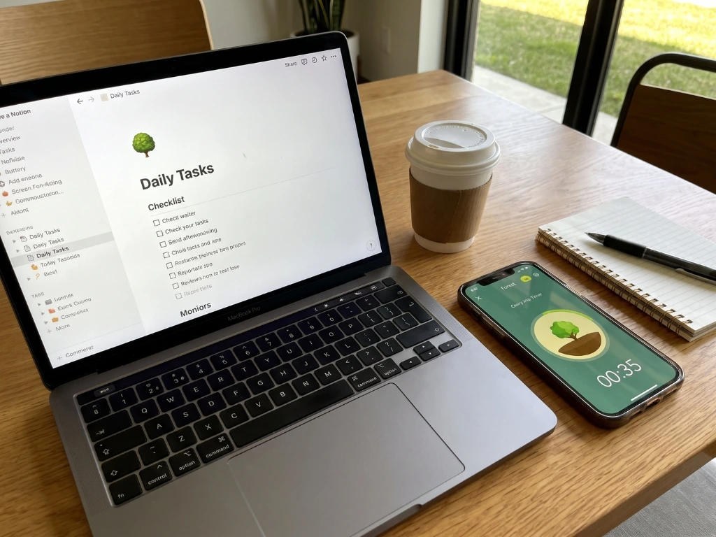 How to Stop Procrastination Using Digital Tools 8 Daily productivity workflow using Notion and Forest